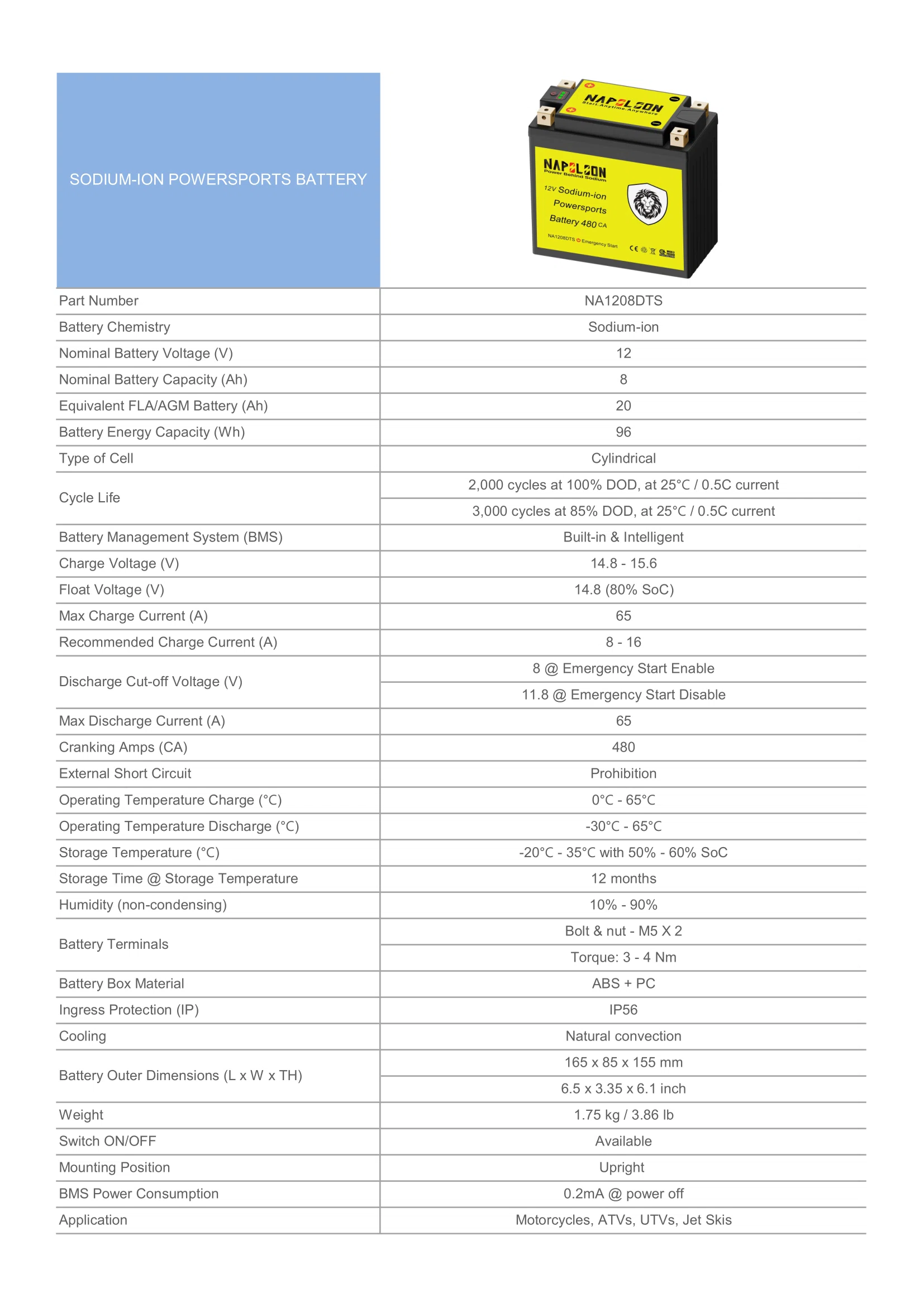 Sodium-ion motorcycle battery 12V 480CA NA1208DTS.webp